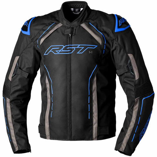 RST S-1 Textile Jacket CE WP - Black Grey Blue