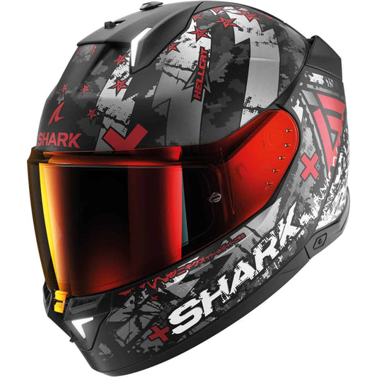 Shark Skwal i3 Helmet Hellcat Matt KUR LED ECE22.06