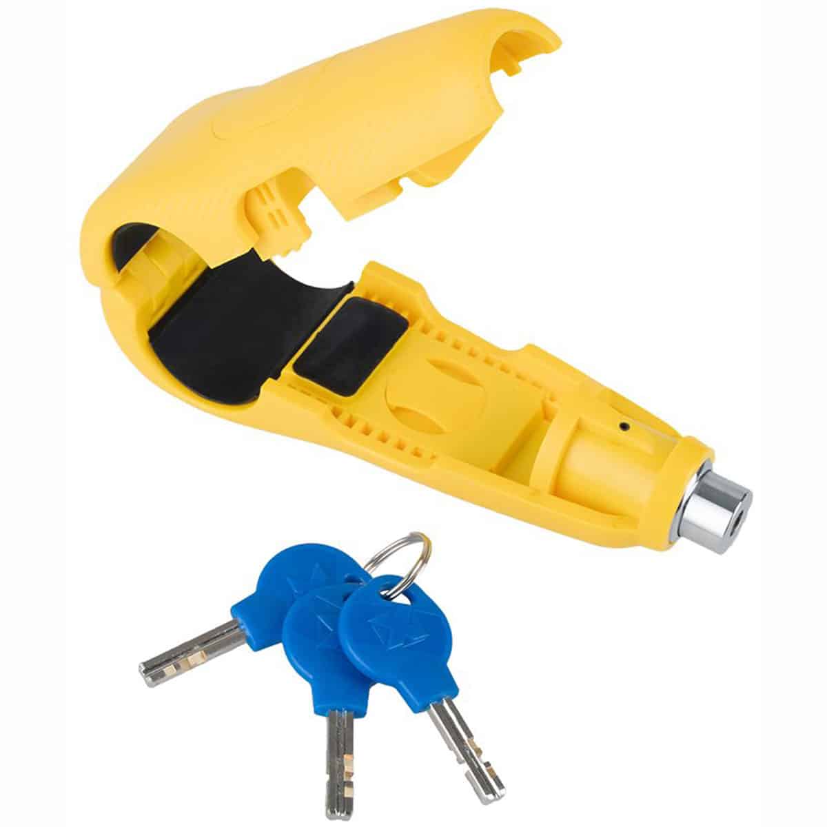 The Oxford LeverLock Alarm Motorcycle Throttle and Brake Security Lock is an easy-to-use, highly visible and easy to install theft deterrent for all scooters, motorcycles and ATVs