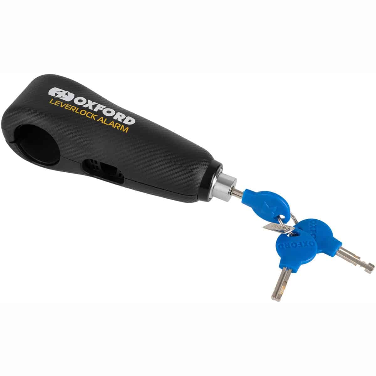 The Oxford LeverLock Alarm Motorcycle Throttle and Brake Security Lock is an easy-to-use, highly visible and easy to install theft deterrent for all scooters, motorcycles and ATVs