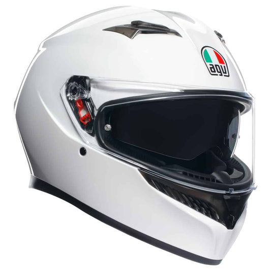 AGV K3 Solid Helmet - White motorbike helmet front