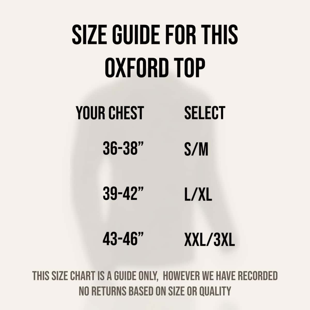 Oxford Advanced Base Layers: All-season motorcycle underwear size guide