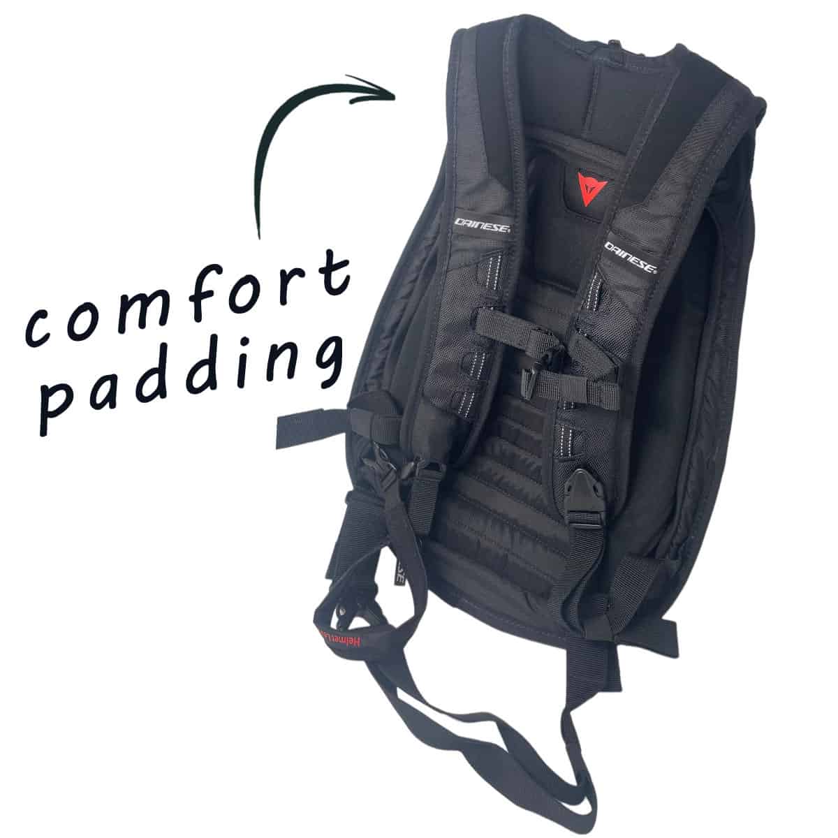 Dainese D-Mach Compact Backpack: Your streamlined clam-shell rucksack - comfort padding