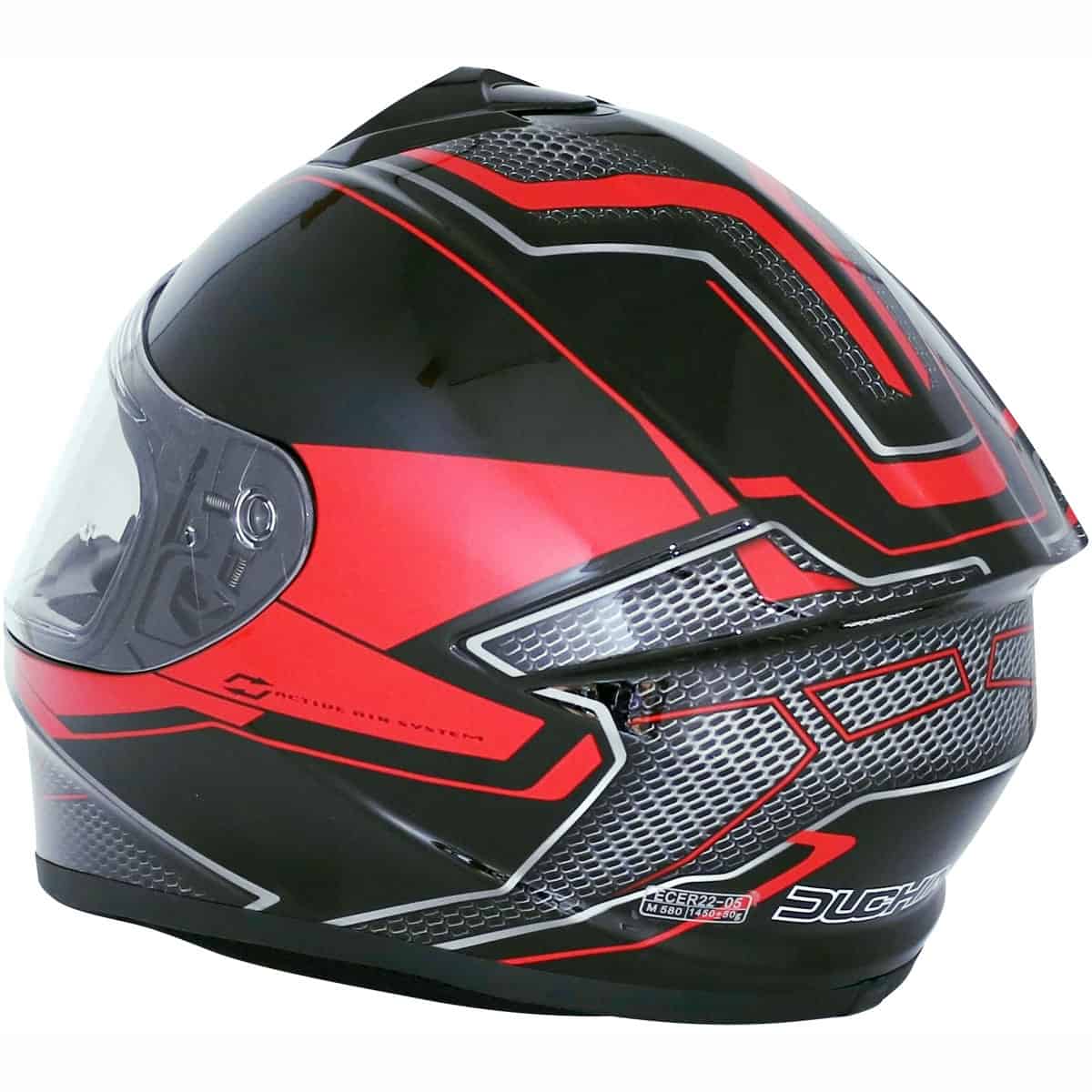 Duchinni D977 Full Face Motorcycle Helmet - Black Red 3
