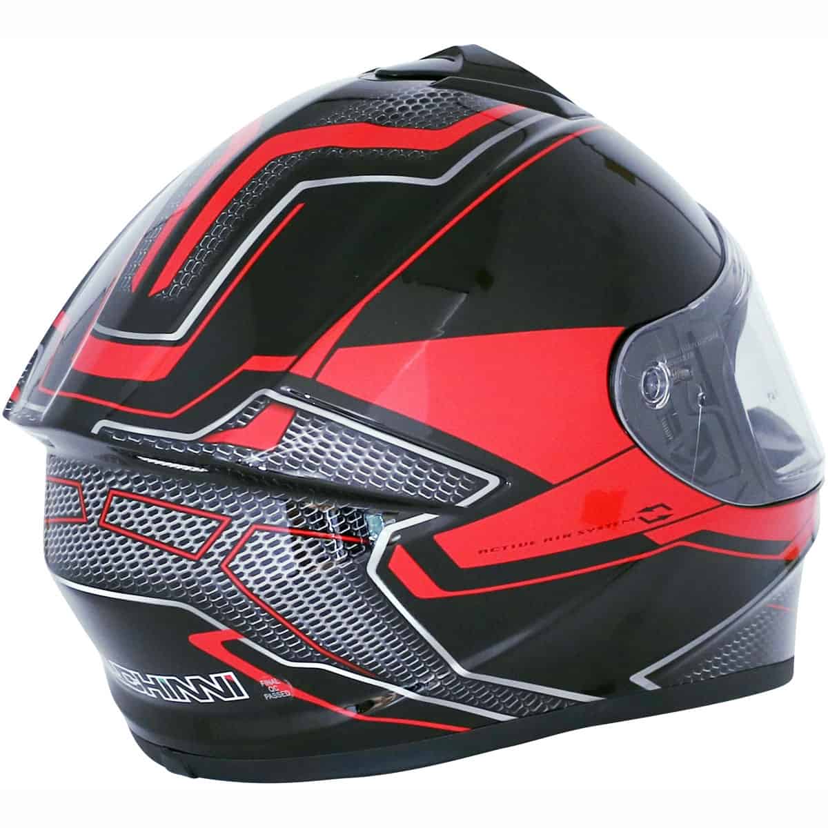 Duchinni D977 Full Face Motorcycle Helmet - Black Red 2