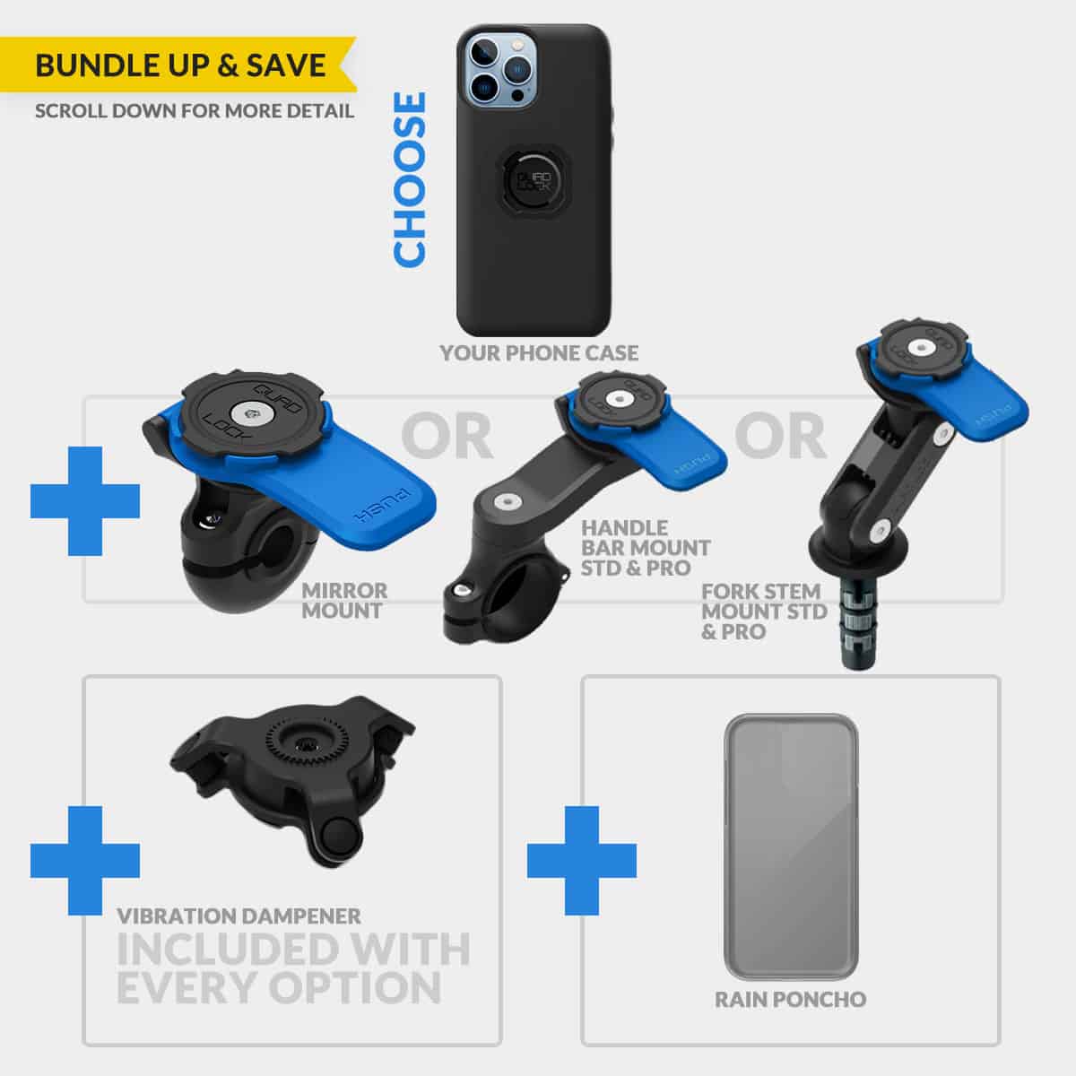 Buying your complete Quad Lock mobile phone case and mount could not be easier: Buy our bundle