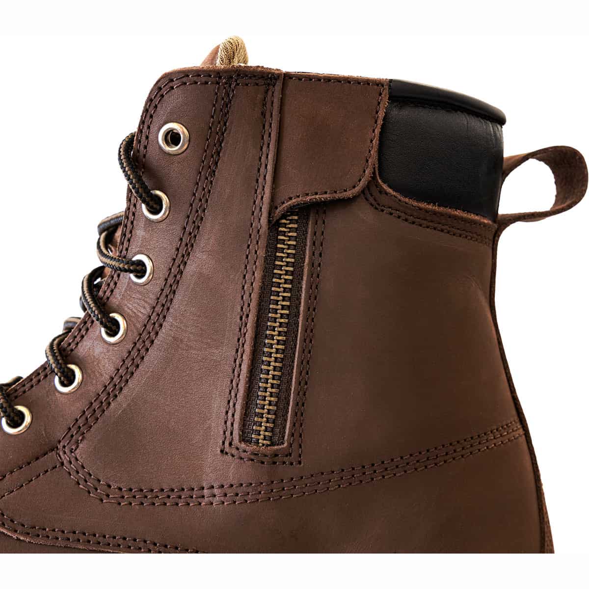 Richa Calgary Casual motorcycle boots: 100% leather construction with timeless design - zip closeup up 