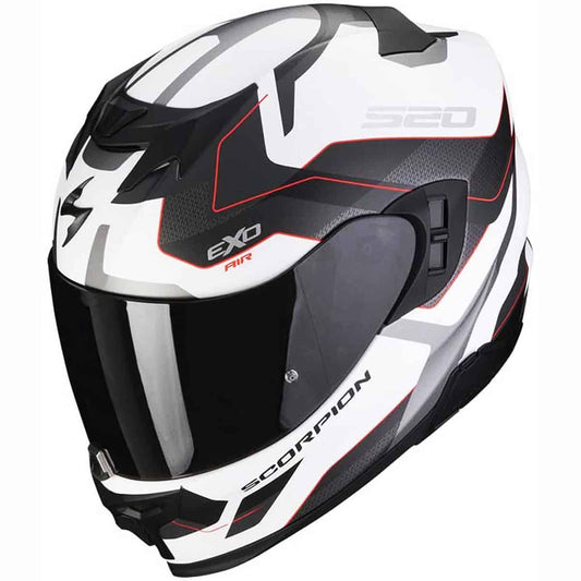 The Scorpion Exo 520 Evo helmet in the Elan Graphic is a stylish yet economical choice for motorbike riders. This 22.06 homologated EXO-520 Evo model offers an abundance of features without skimping on quality.
