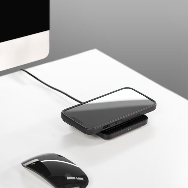 The Quad Lock Wireless Charging Pad is a sleek way to power up your devices around the house.