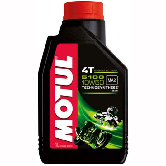 Motul Semi-Synthetic 5100 10W50 4T Oil - Black - Browse our range of Care: Oils & Liquids - getgearedshop 