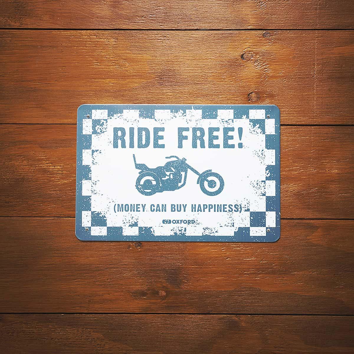 Oxford Garage Metal Signs - Ride Free - Browse our range of Accessories: Home - getgearedshop 