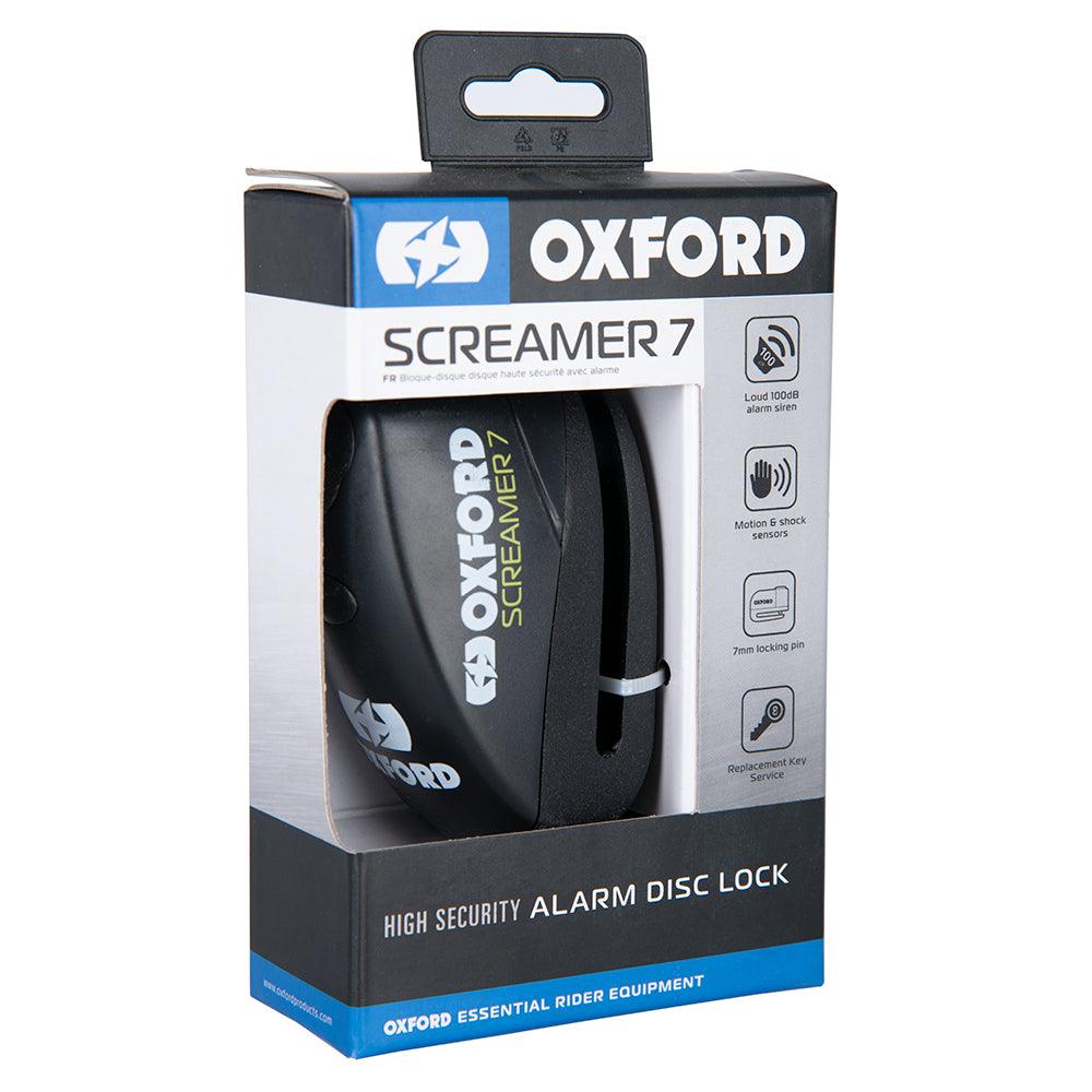 Oxford Screamer 7 Alarm Disc Lock - Black - Browse our range of Accessories: Security - getgearedshop 