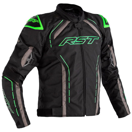 RST S-1 Textile Jacket CE WP - Black Grey Green - Browse our range of Clothing: Jackets - getgearedshop 