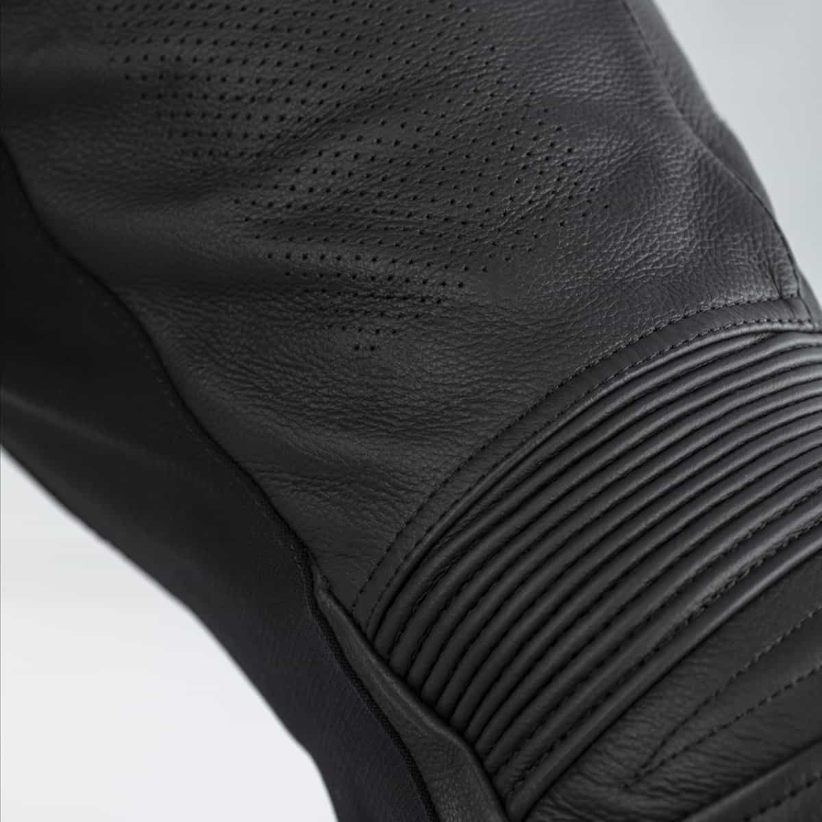 RST Sabre Leather Trousers Regular 32in Leg - Black- Perforations