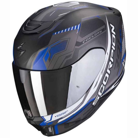 Scorpion Exo-391 Helmet Haut - Black Silver Blue main