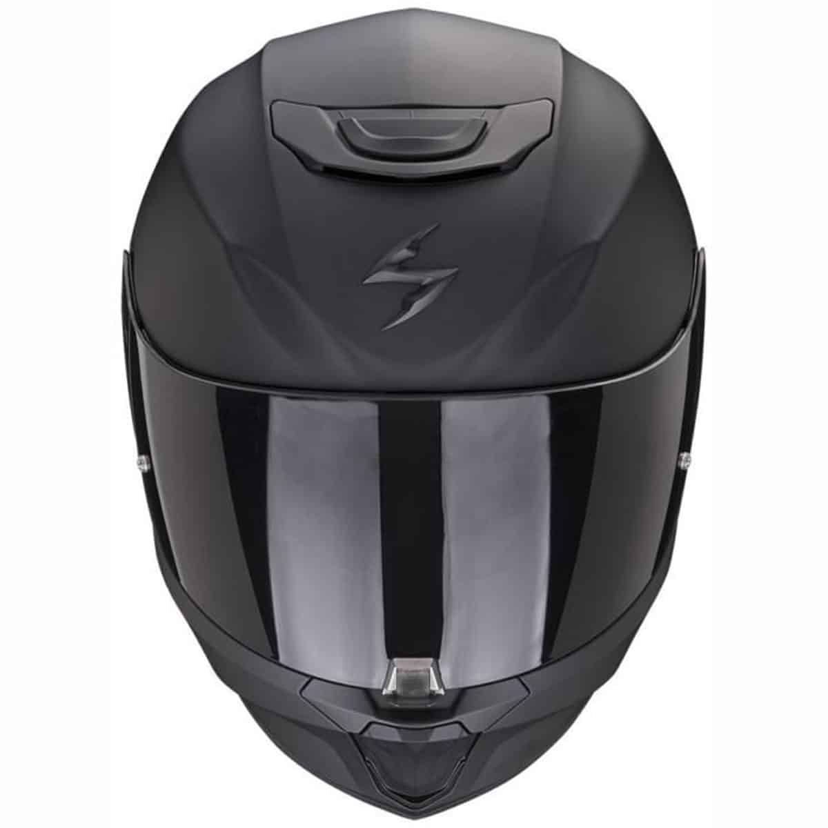 Scorpion Exo 391: Entry level full face motorbike helmet matt black front