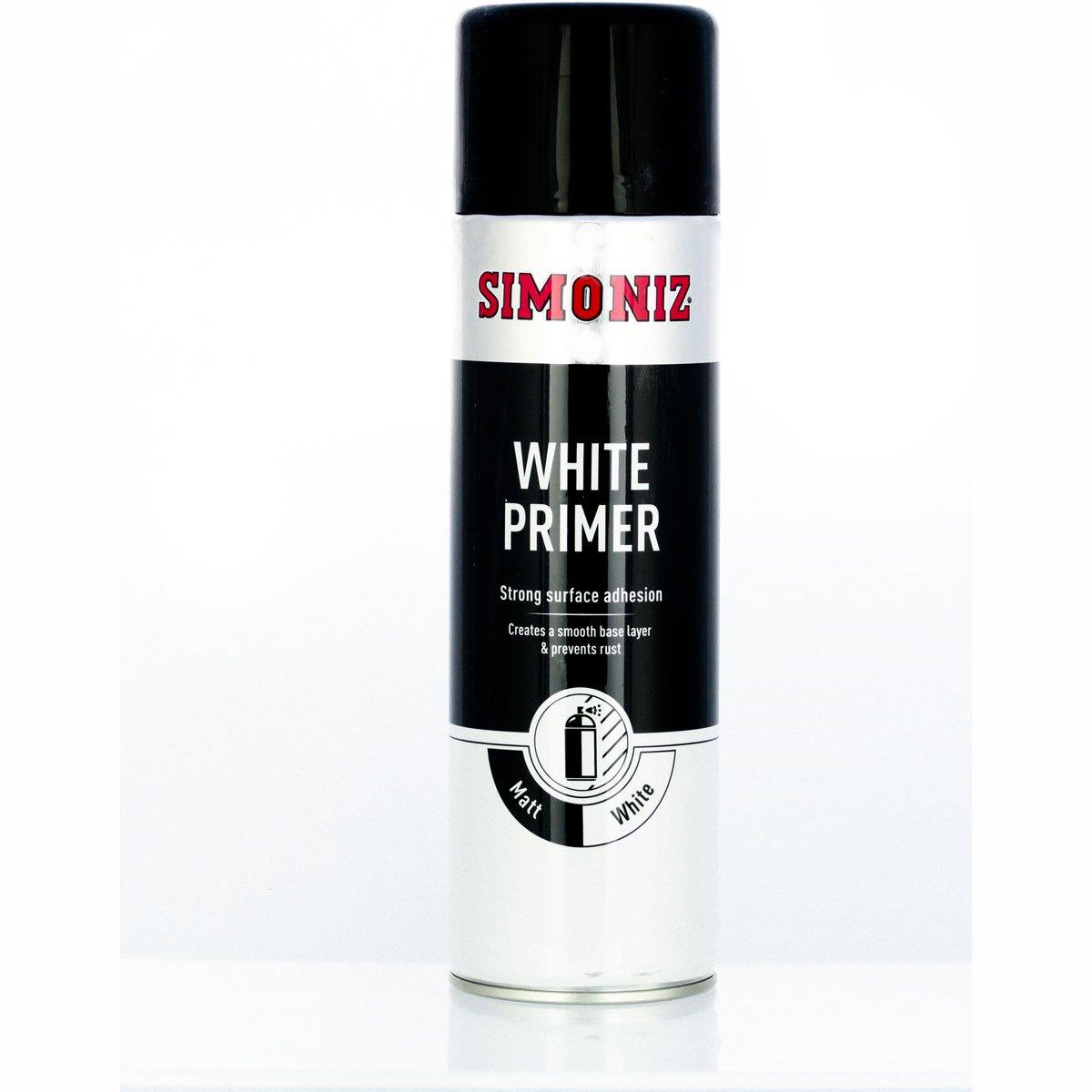 Simoniz White Primer Spray Aerosol Can Car Motorcycle - 500ml - Browse our range of Care: Paint - getgearedshop 