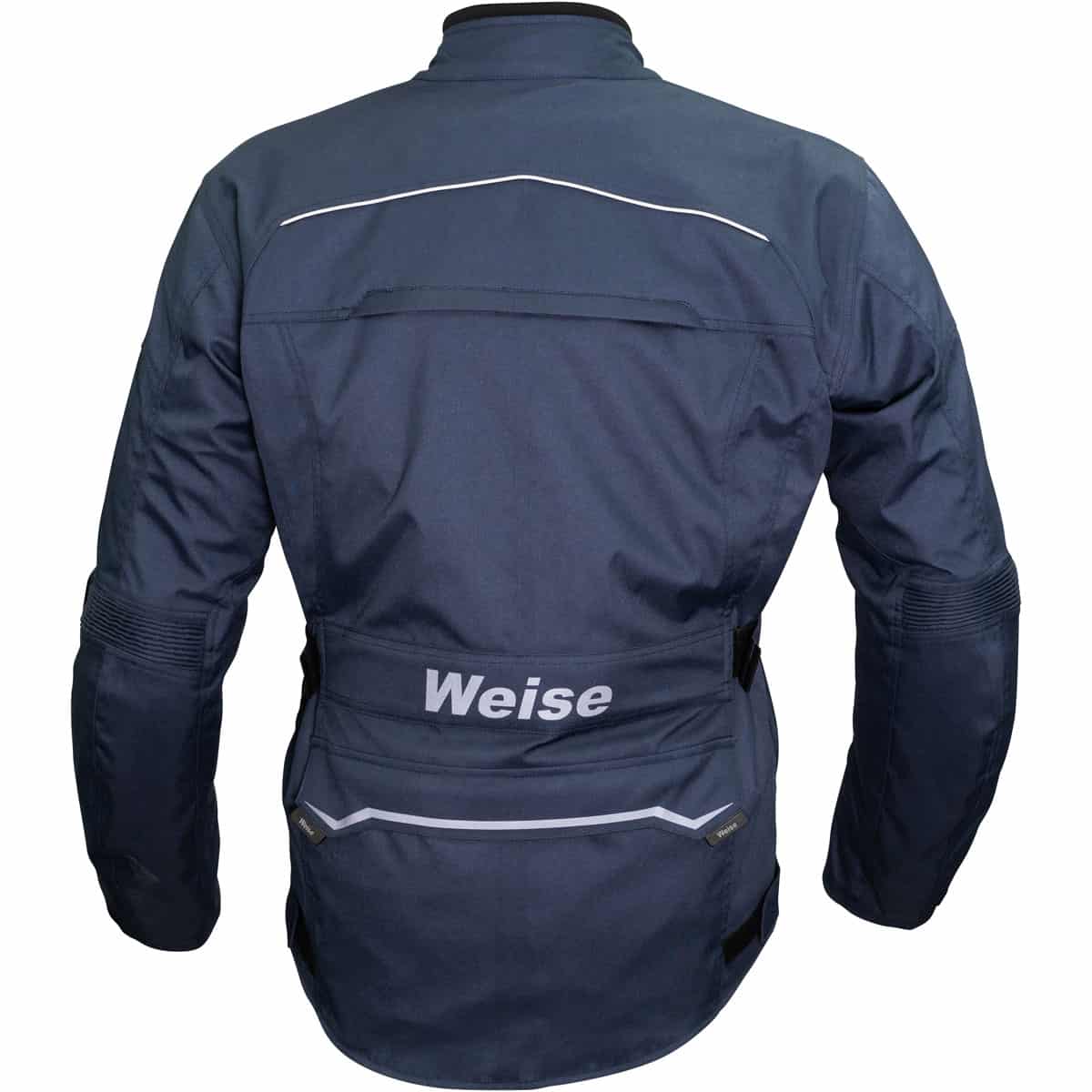 Weise Core Adventure waterproof motorcycle jacket navy back