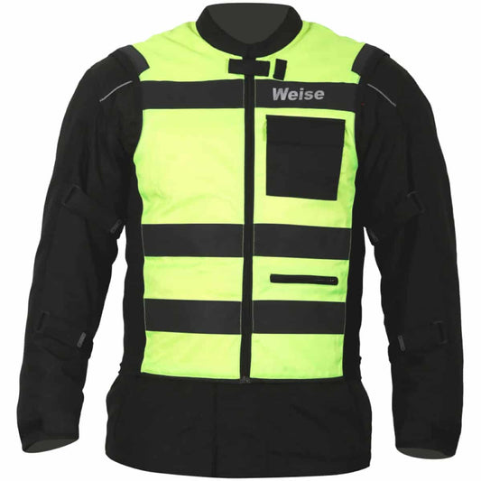Stay visible on early mornings and dark nights by wearing the Weise Flare Reversible Vest over the top of your protective jacket.