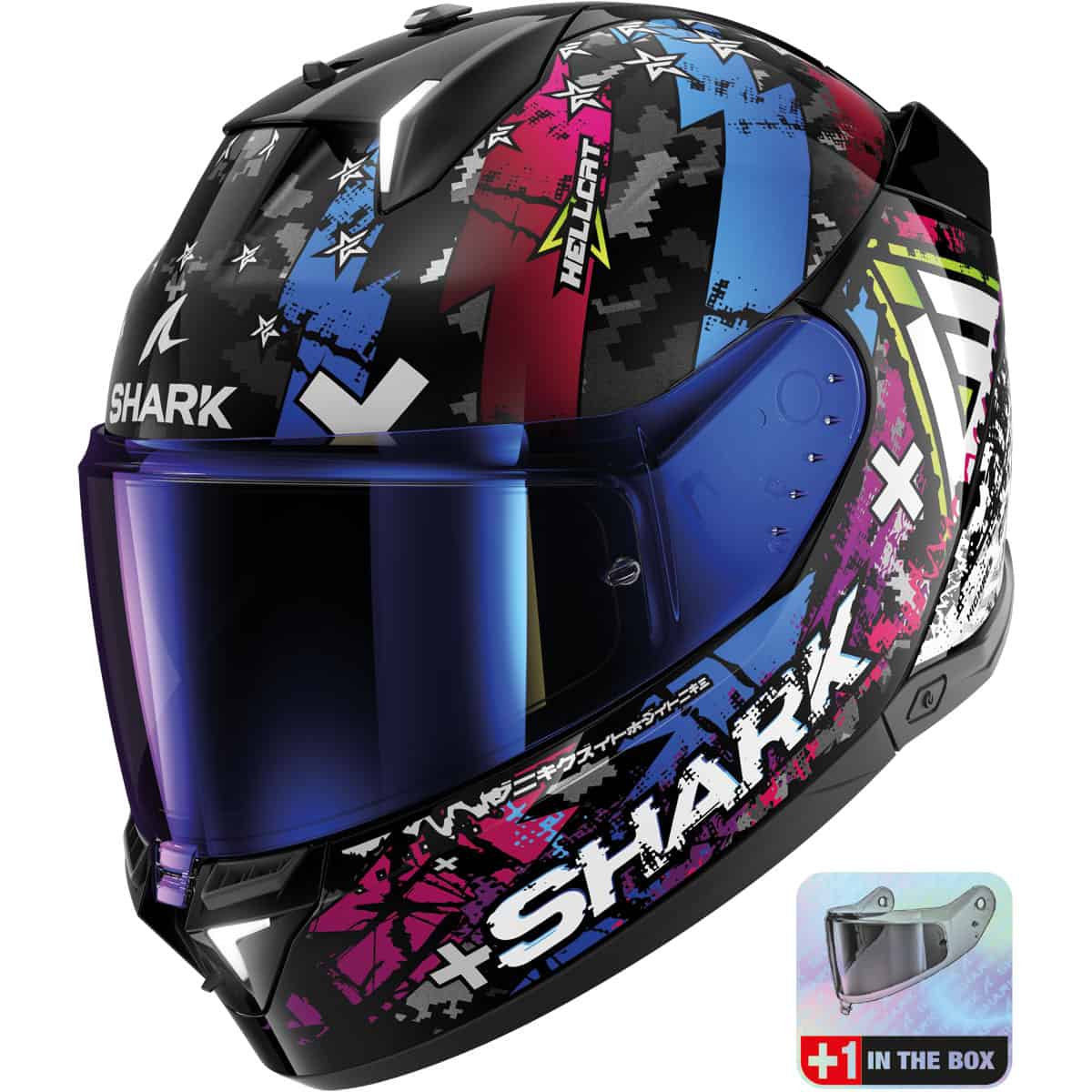 This helmet is delivered with a clear visor and a free dark visor while stocks last. The inclusion of a second visor can change at any moment. If there is a coloured visor in the image and only a clear visor in the box, then the visor pictured is for display purposes only. Different coloured visors are available to purchase separately.