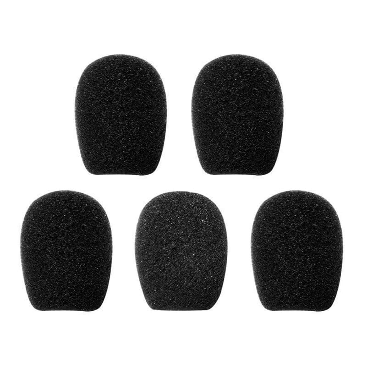 Microphone Sponges for Bluetooth Intercom Headsets 5-piece Set - Fits Sena models SMH5 SMH10 3S 10S 10R 20S 20S Evo 30K 50S 50C ST1 RT1
