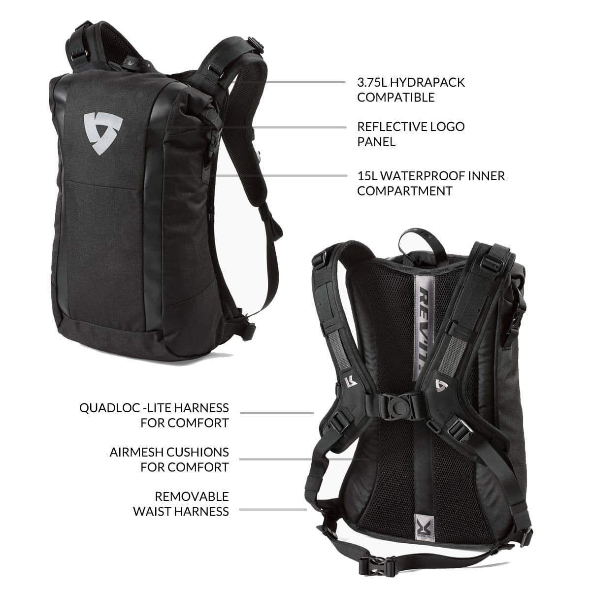 Rev It Stack H2O 15L waterproof backpack - Features