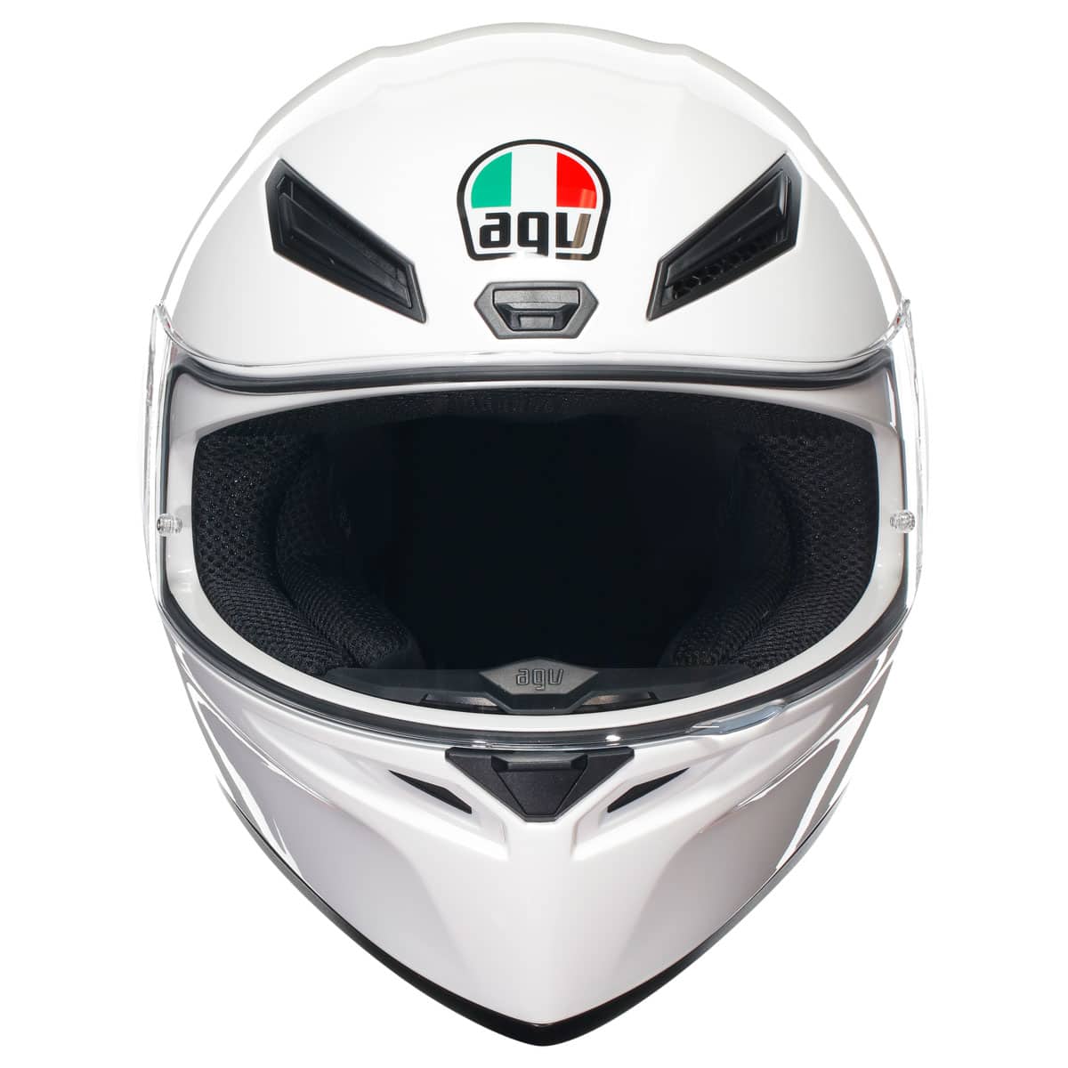 AGV K1-S Solid Helmet - White motorbike helmet front on