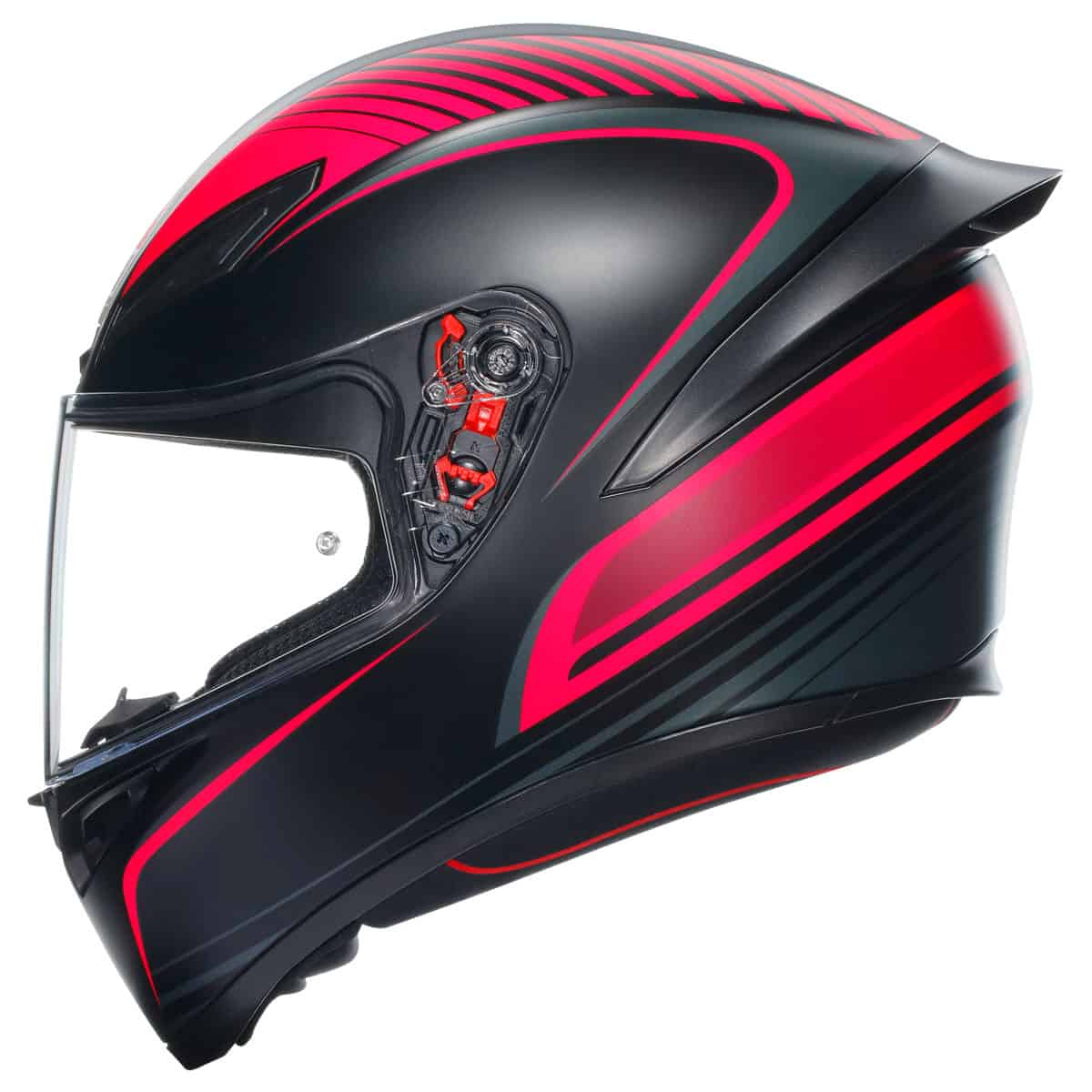 AGV K1-S Warm-Up Helmet - Black Pink motorbike helmet side profile 2