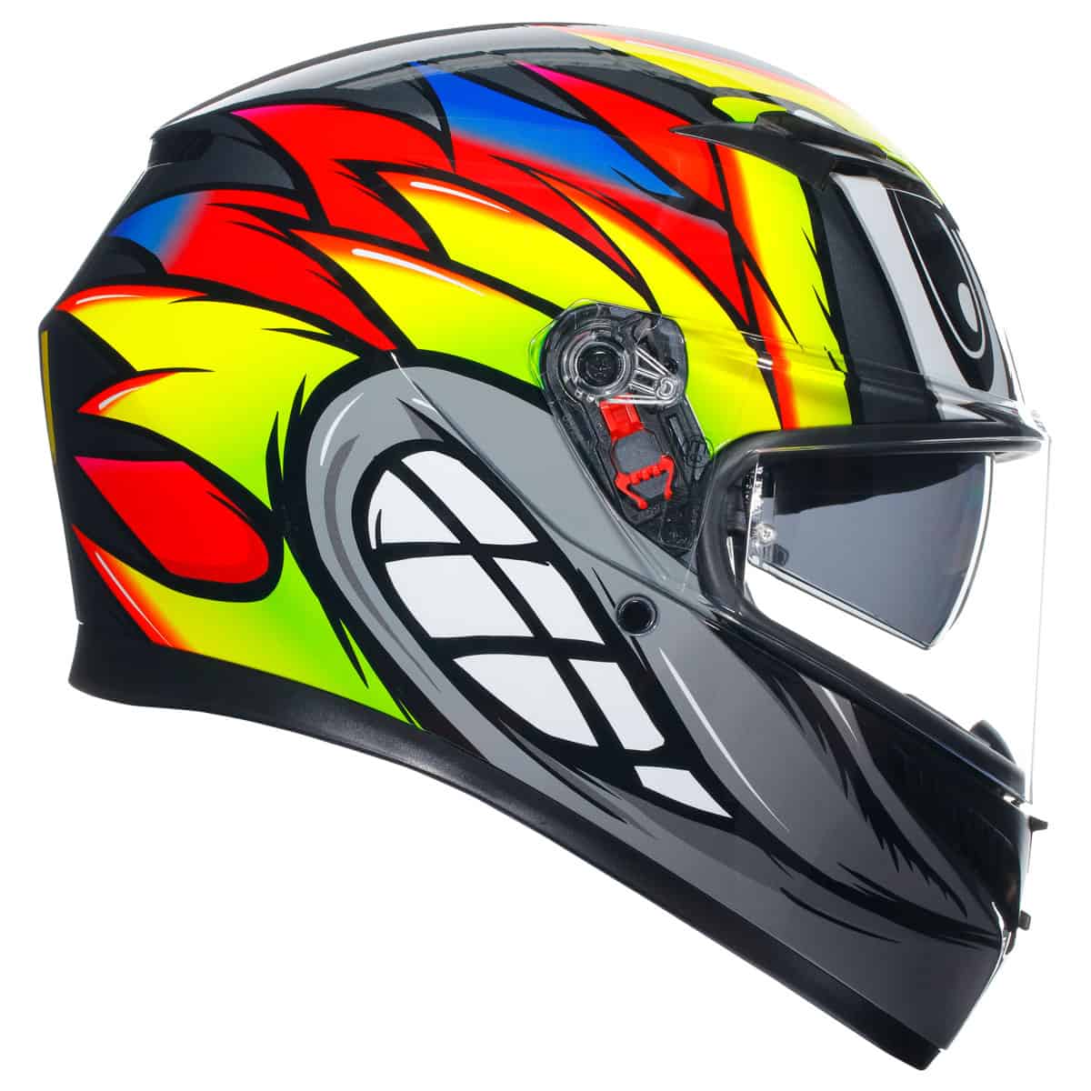 AGV K3 Birdy 2.0 Helmet - Grey Yellow Red motorbike helmet side profile