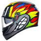 AGV K3 Birdy 2.0 Helmet - Grey Yellow Red motorbike helmet side profile 2