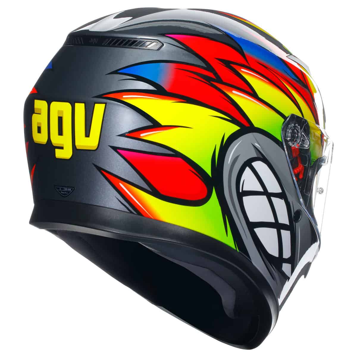 AGV K3 Birdy 2.0 Helmet - Grey Yellow Red motorbike helmet back 2