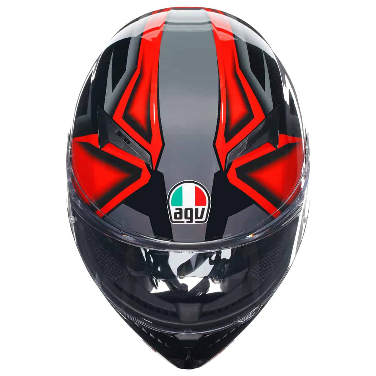 AGV K3 Compound Helmet - Black Red motorbike helmet top