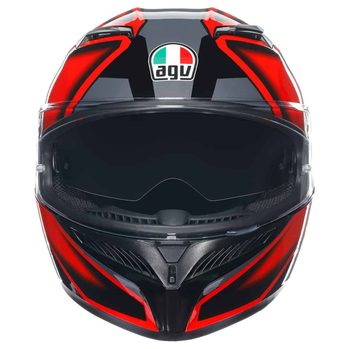 AGV K3 Compound Helmet - Black Red motorbike helmet front