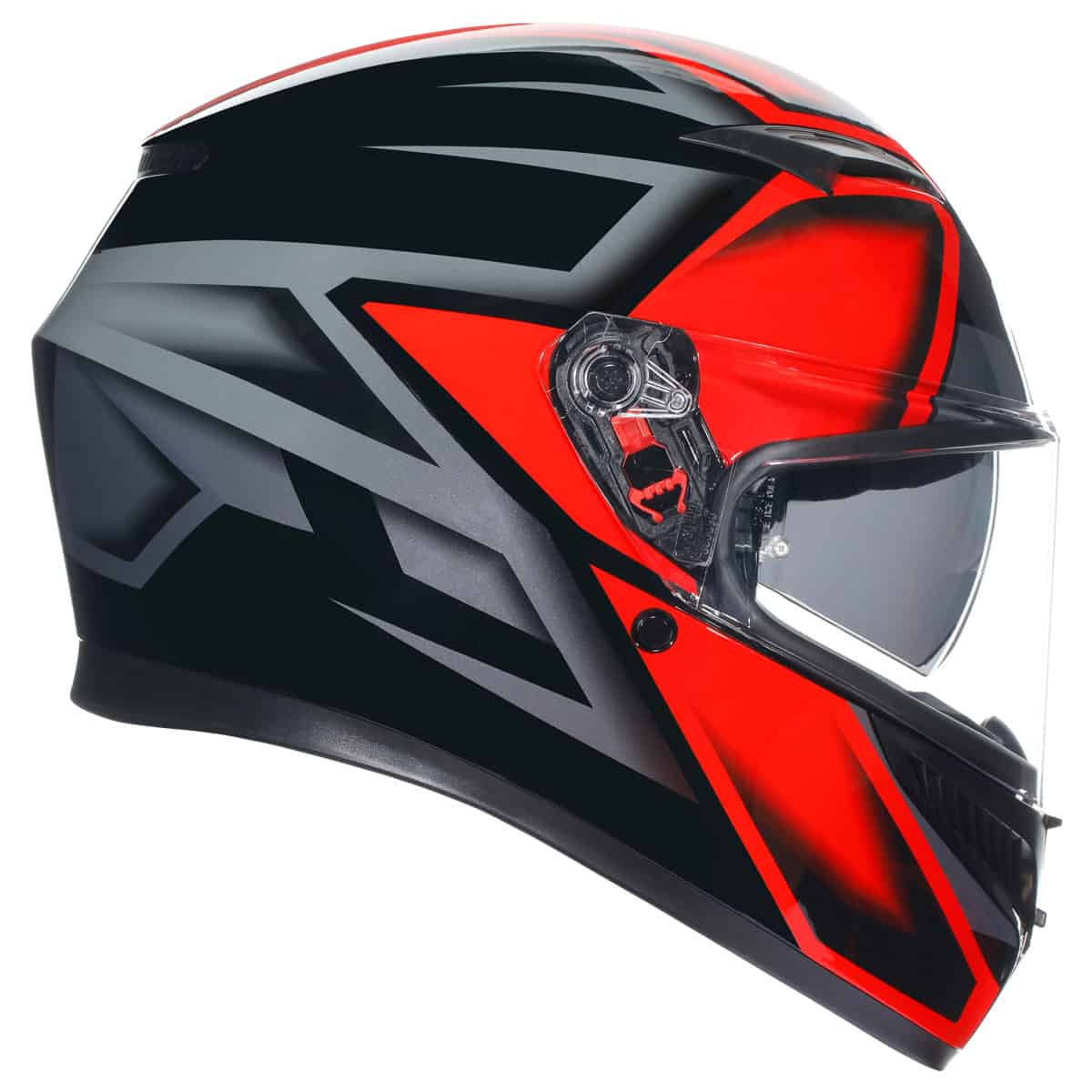 AGV K3 Compound Helmet - Black Red motorbike helmet side profile