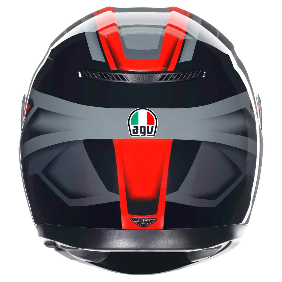AGV K3 Compound Helmet - Black Red motorbike helmet back
