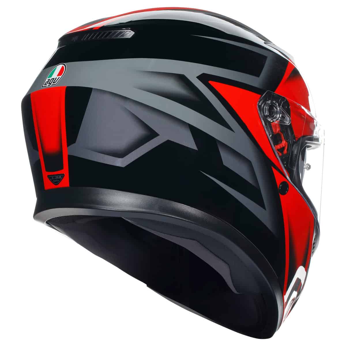 AGV K3 Compound Helmet - Black Red motorbike helmet back 2
