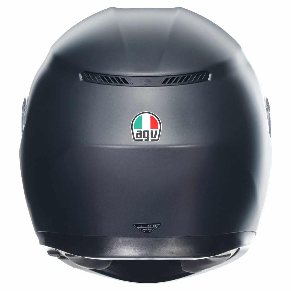 AGV K3 Solid Helmet - Matt Black motorbike helmet back