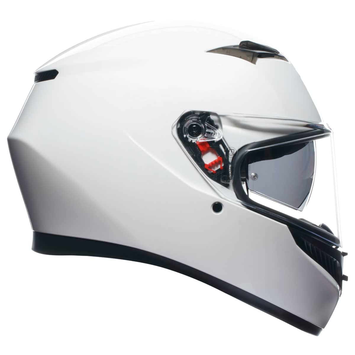 AGV K3 Solid Helmet - White motorbike helmet side profile