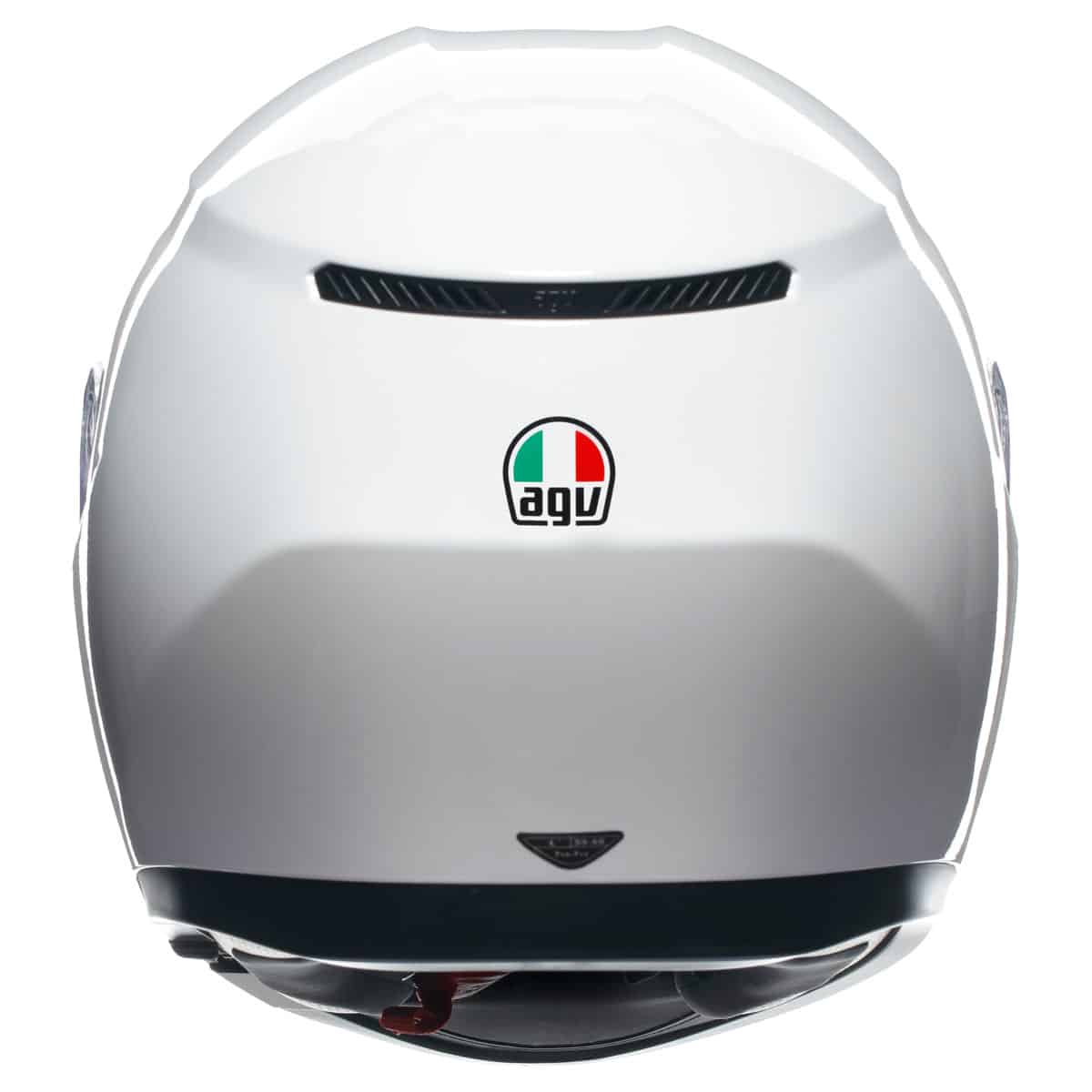 AGV K3 Solid Helmet - White motorbike helmet back