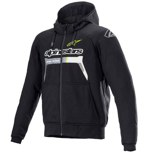 Alpinestars Chrome Ignition Protective Hoodie - Black Yellow Fluo front