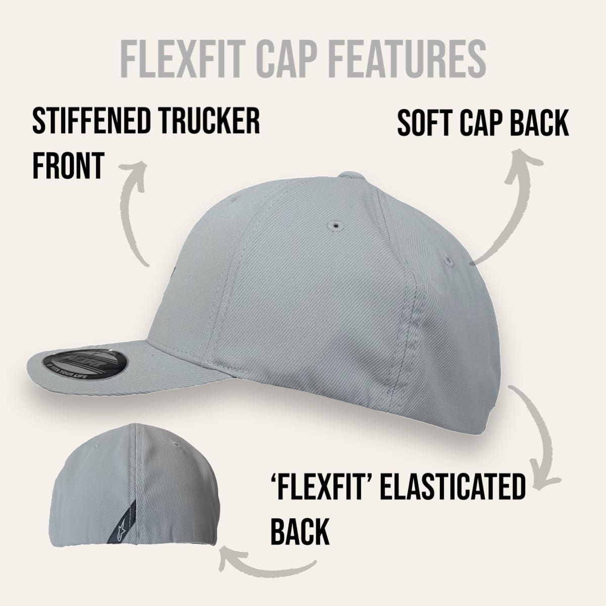 Alpinestars Motorsport Hat Style 'Reflect': Action sports vibe in the Flexfit style that fits any headshape.