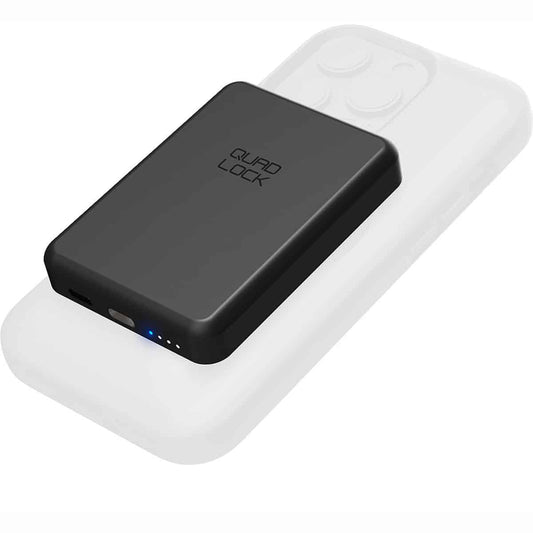 The Quad Lock MAG Battery Pack 5000 mAh is a lightweight portable charging solution for your phone.