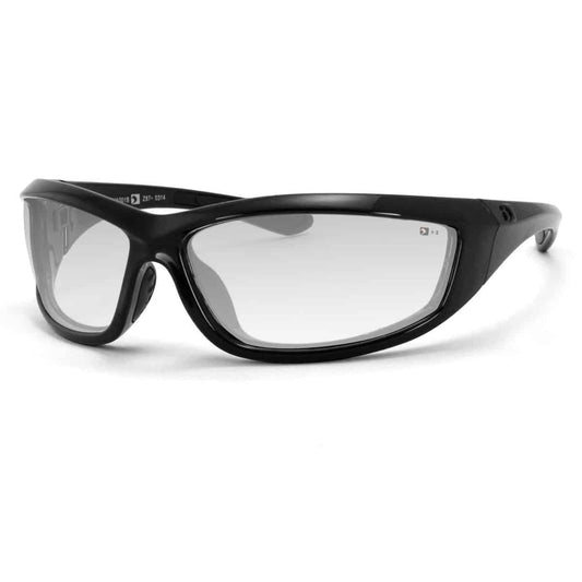 Get ready to rock the Bobster Charger Anti-fog Motorcycle Sunglasses - Clear! These sunglasses are not only cool but also keep your eyes safe. The lenses are super special because they have anti-fog and anti-scratch properties, so you can see clearly no matter the weather.