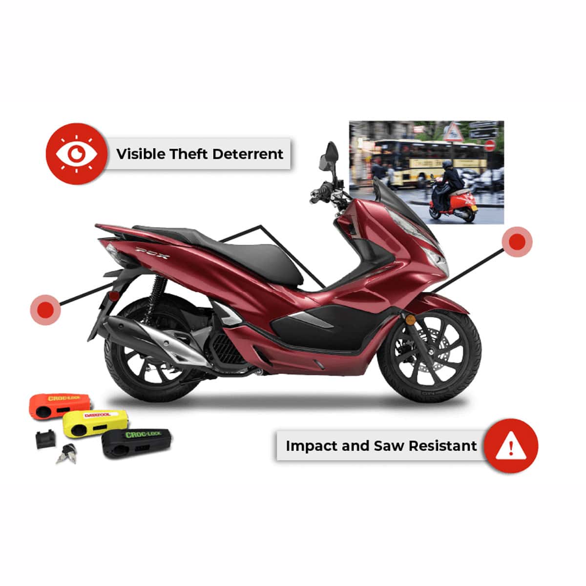 Croc Lock Motorcycle & Scooter Throttle & Brake Security Lock - Browse our range of Accessories: Security - getgearedshop 