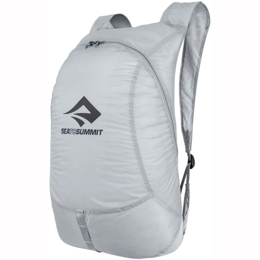 The Sea to Summit Ultra-Sil Dry Daypack is a super lightweight backpack that can fold down to the size of an egg - High Rise Pewter