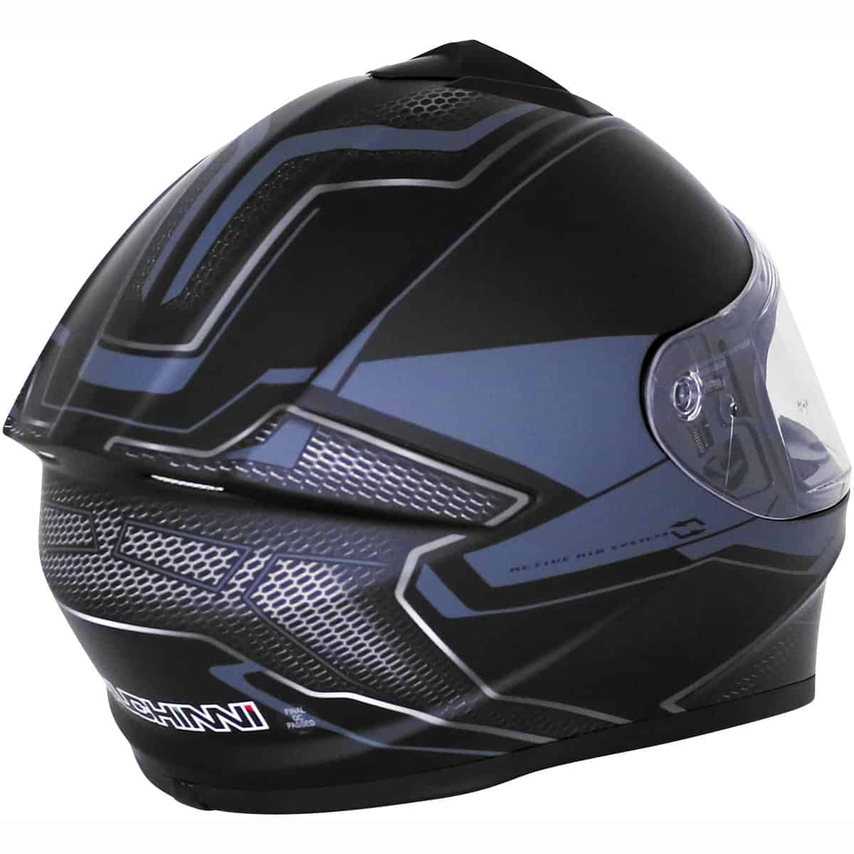 Duchinni D977 Full Face Motorcycle Helmet - Black Gun 3