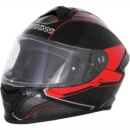 Duchinni D977 Full Face Motorcycle Helmet - Black Red 1
