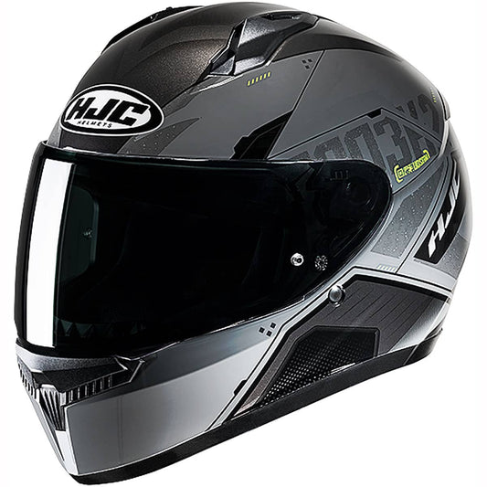 HJC C10 Inka Helmet - Grey Yellow motorbike full face helmet