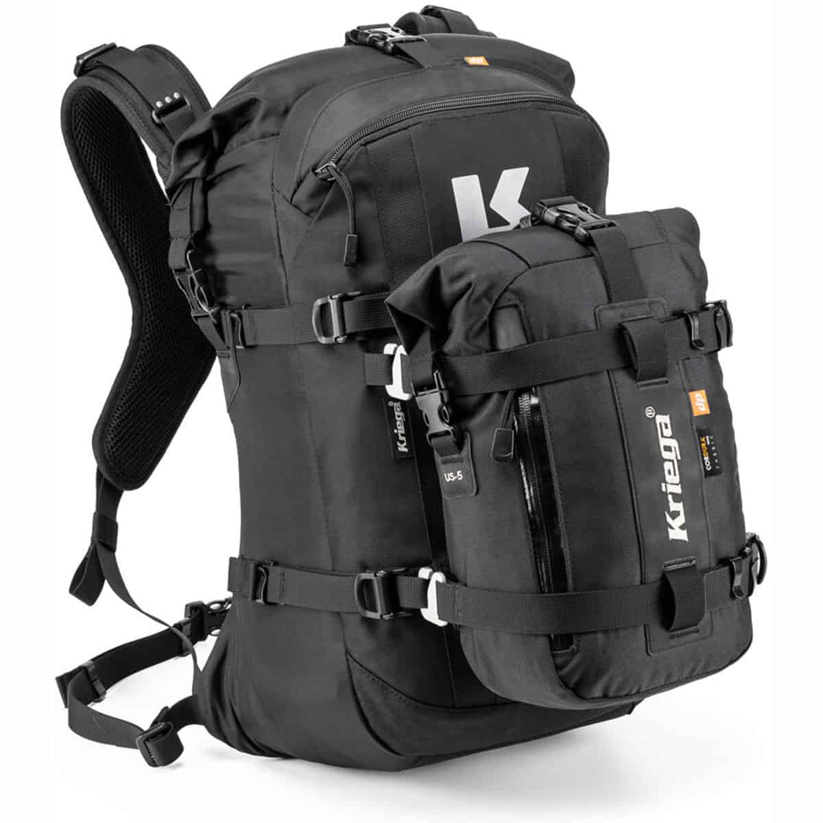 Kriega R22 waterproof rucksack with additions