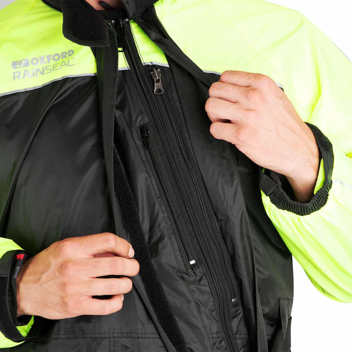 Oxford Rainseal Over Suit WP - Black/Fluo main zipper